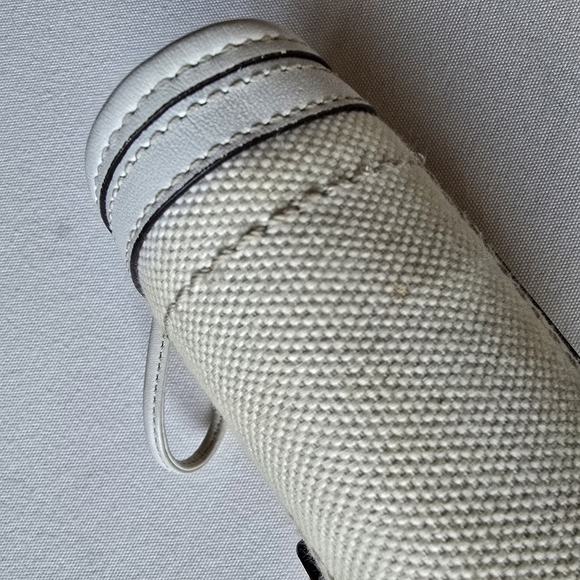 Coach Raffia Summertime White / Gold Leather Turn Buckle Wristlet Clutch - Picture 6 of 14